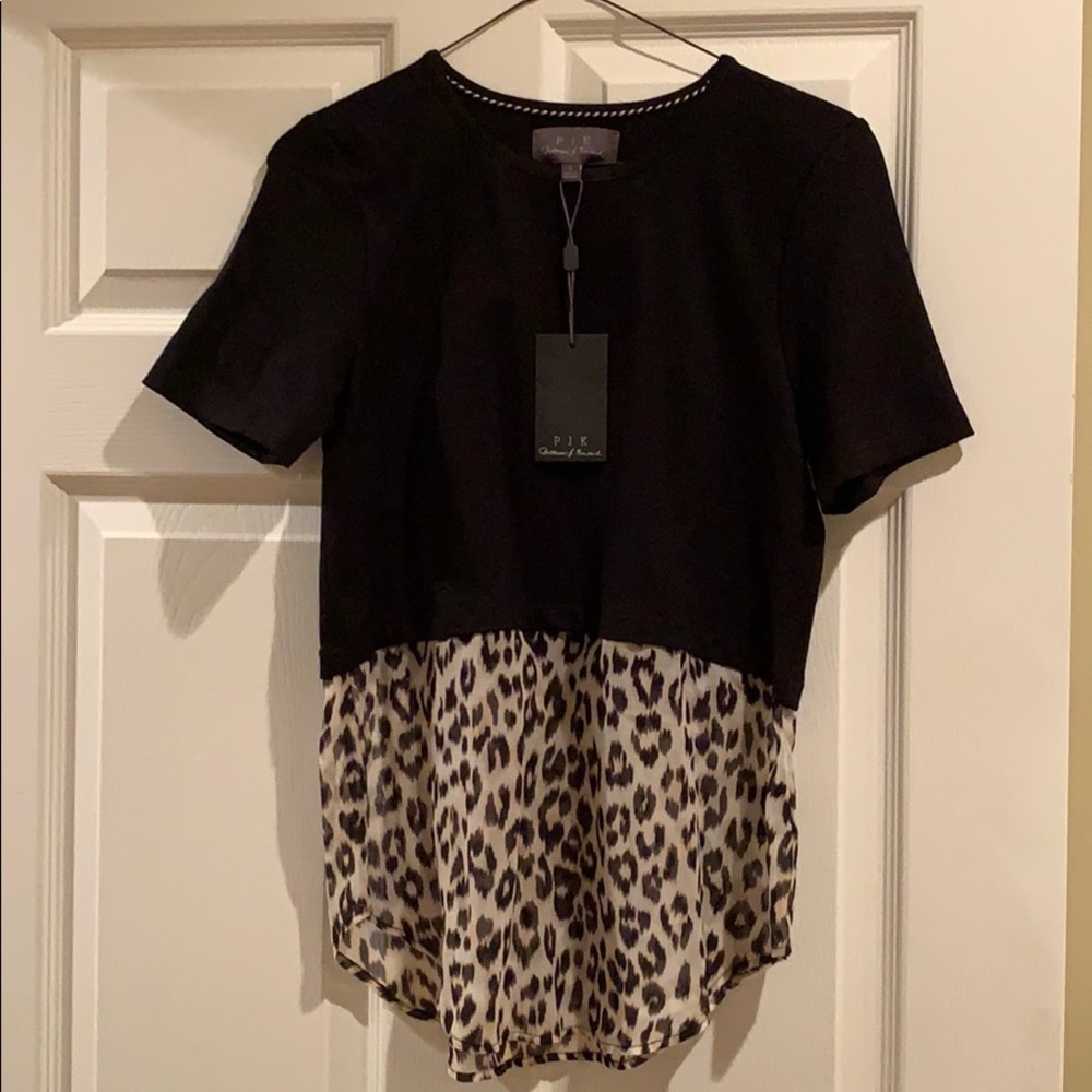 PJK s/s layered animal print T-shirt NWT